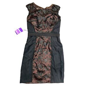 JJs House Satin with Lace Embroidered Sleeveless Dress Size 10 NWT Vampire